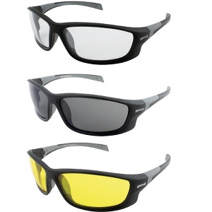 3 Pairs of Global Vision Eyewear Hercules 5 Safety Motorcycle Glasses with Clear, Smoke, Yellow Lenses - 1 of 4