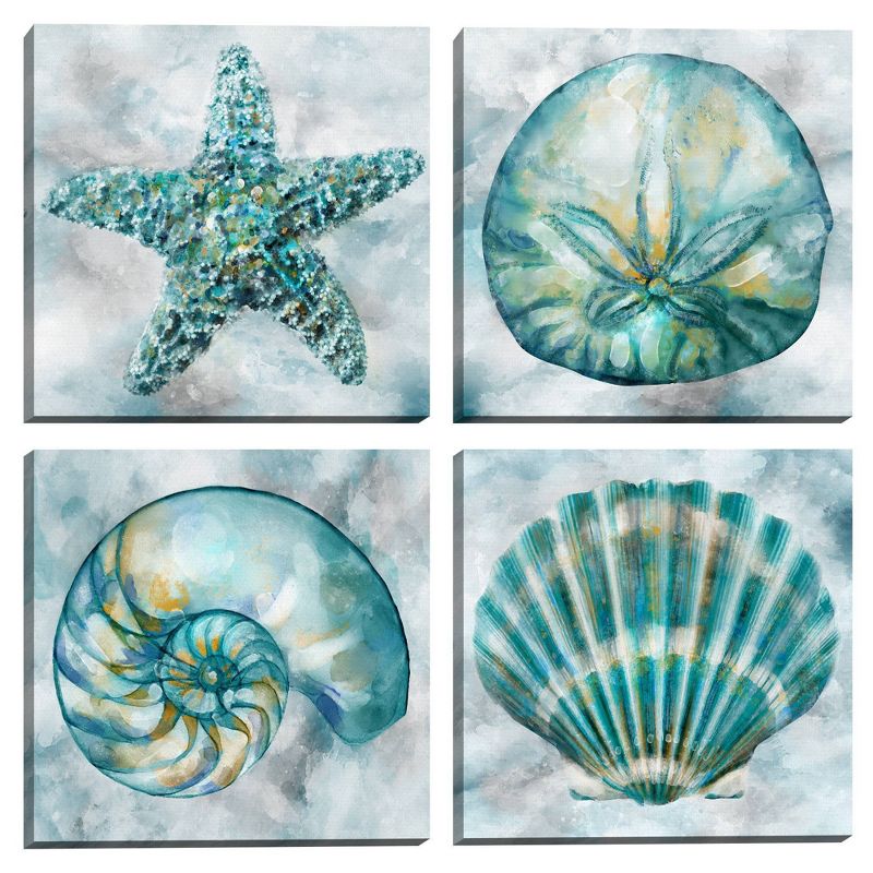 (Set of 4) 11&#34; x 14&#34; Elegant Shells I to IV by Studio Arts Unframed Wall Canvas - Masterpiece Art Gallery, 1 of 6