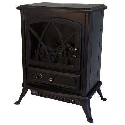 Ashton Black Electric Portable Wood Stove Heater