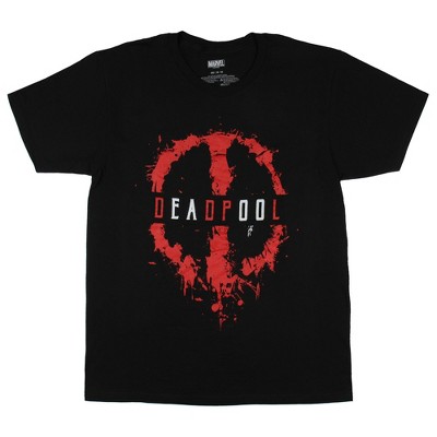Marvel Comics Men's Deadpool Splatter Logo Adult Short Sleeve T-Shirt