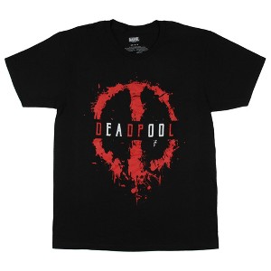 Marvel Comics Men's Deadpool Splatter Logo Adult Short Sleeve T-Shirt - 1 of 3