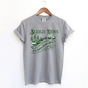 Simply Sage Market Women's Sleigh Rides On Santa Claus Lane Short Sleeve Garment Dyed Tee - 1 of 4