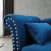 Velvet Chaise Lounge Storage Bench Upholstered Bed Bench, Gray/Beige/Blue/Orange/Green/Black/Burgundy-ModernLuxe - 4 of 4