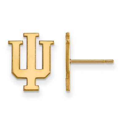 Black Bow Jewelry 14k Yellow Gold Indiana Hoosiers NCAA Post Earrings