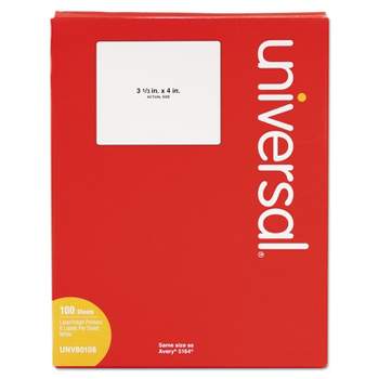 Universal Laser Printer Permanent Labels 3 1/3 x 4 White 600/Box 80108