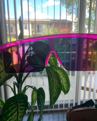 Women's Crystal Plastic Shield Sunglasses - Wild Fable™ Pink