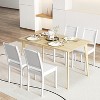 ADILE Wood Dining Chairs Set of 2, Modern Kitchen Chairs w/Rubber Wood Legs, White - 2 of 4