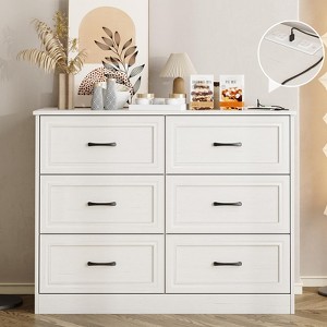 6 Drawer Wide Dressers Organizer with Charging Station - 1 of 4