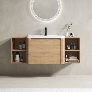 GDFStudio Nibley Wall-Mounted Bathroom Vanity with Ceramic Sink - 1 of 4