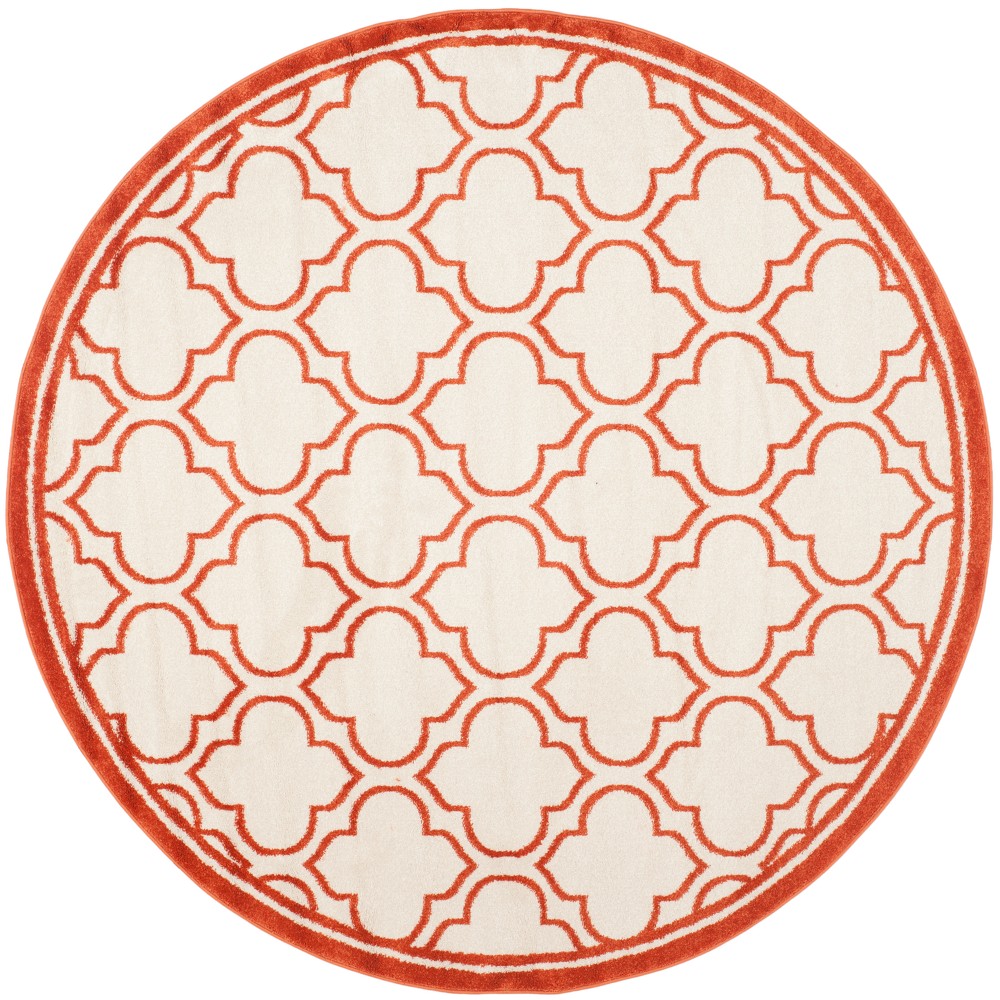 5' Round Coco Loomed Rug Ivory/Orange - Safavieh