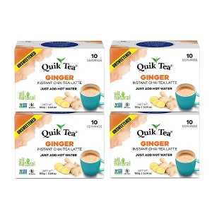 QuikTea Unsweetened Ginger Chai Latte - 40 count - Indian Tea (5.64 Ounce (Pack of 4)) - 1 of 4