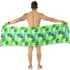 HAPPY BAY Men's Summer Short Vacation Sarong Beachwear Holidays Wrap Lava Lava Beach Cover Up Sarongs for Men One Size Green, Leaves - 2 of 4