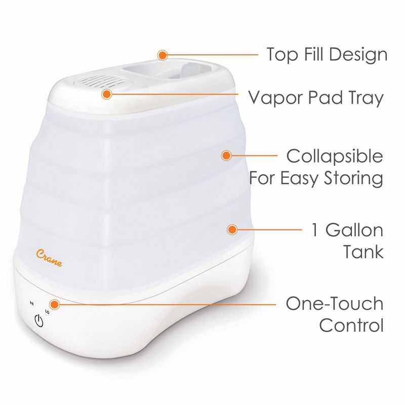 Crane Collapsible Warm Mist Humidifier - 1 Gallon, 5 of 12