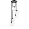 Elegant Lighting Baxter 5 Lights Black Pendant With Clear Glass - 3 of 4
