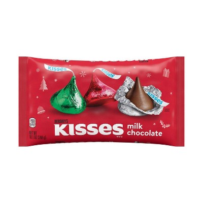 Hershey's Kisses Holiday Milk Chocolate Red Green & Silver Foils - 10.1oz
