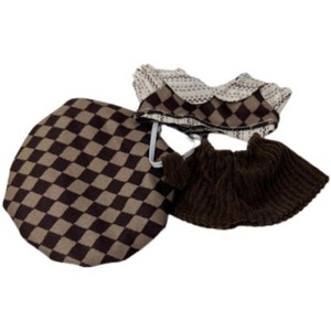 Doll Clothes Superstore Dapper in Brown: 4-Piece Shirt, Tie, Shorts & Hat Set for 17.5 cm Labubu Dolls - 1 of 4