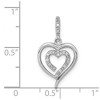Black Bow Jewelry 1/10 Carat Diamond Heart in Heart Pendant in Sterling Silver - 4 of 4