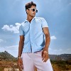 Campus Sutra Men Men's Sky Blue Creased Shirt - 3 of 4