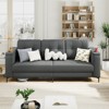 Jojoka Modern Sofa Bed, 3-Seat Upholstered Couch with Storage Armrests, Cup Holder and Side Pockets for Living Room - 2 of 4