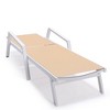 LeisureMod Marlin Patio Sling Chaise Lounge Chair With Arms in White Aluminum - 3 of 4