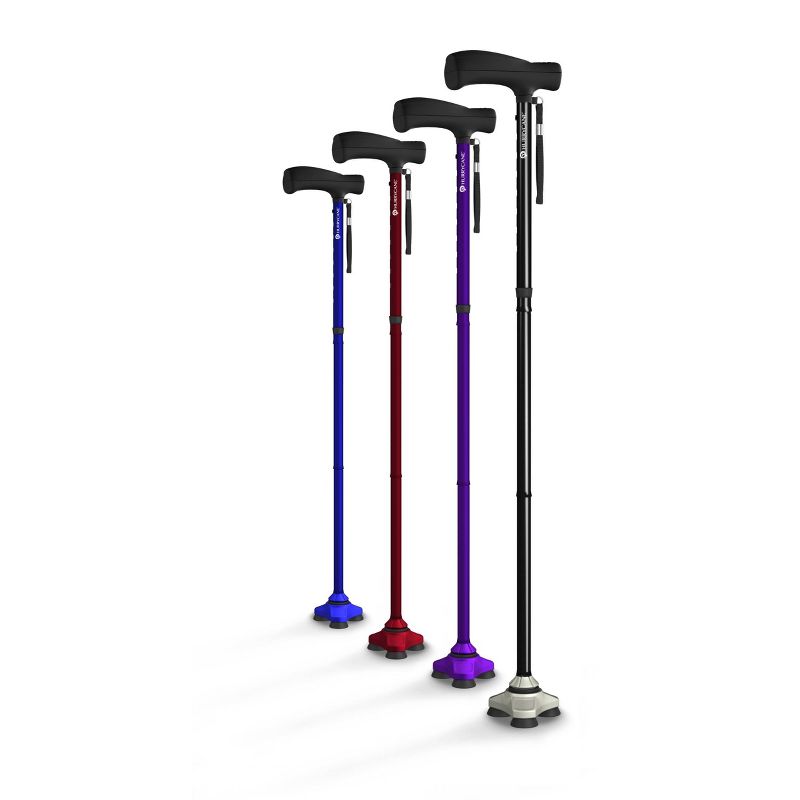 Drive Medical HurryCane Freedom Edition Folding Cane with T Handle, Blue, 5 of 6