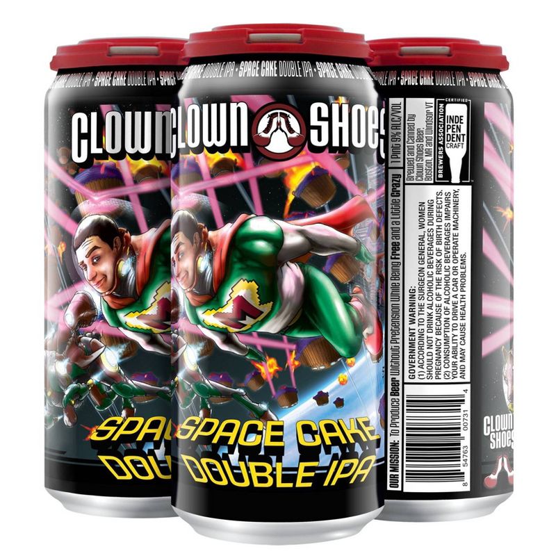 Clown Shoes Space Cake Double IPA Beer - 4pk/16 fl oz Cans, 1 of 2