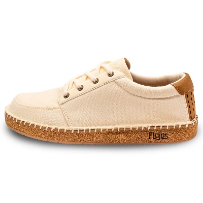 Flojos Mens Solar Canvas Memory Foam Beachcomber Lace Up Shoes- Sand/Gum (9) — фото 2