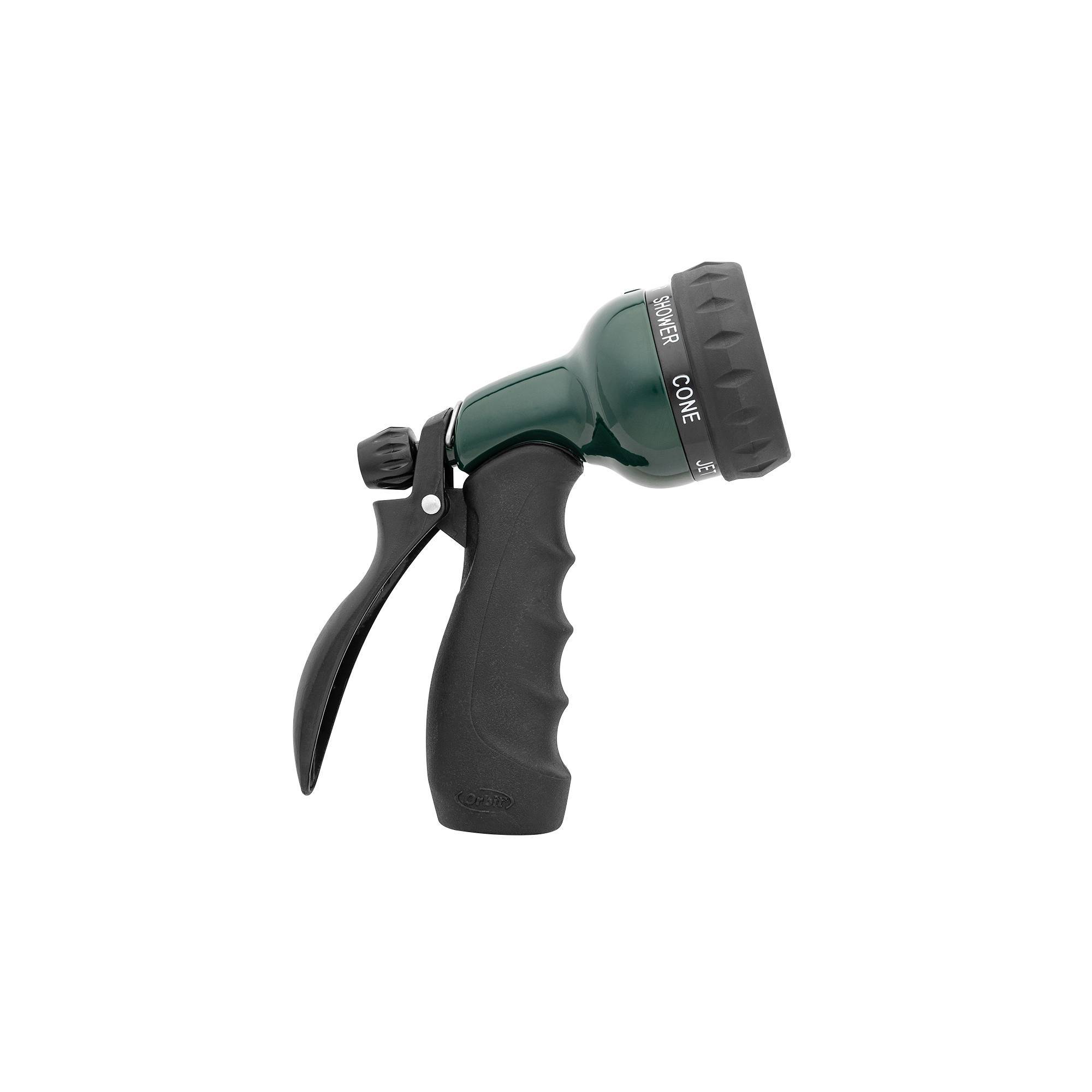 Orbit 7-Pattern Metal Rear Trigger Hose Nozzle Green/Black