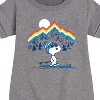 - Peanuts - Snoopy Mountain Retro Graphic Short Sleeve Fleece Dress - 2 of 4