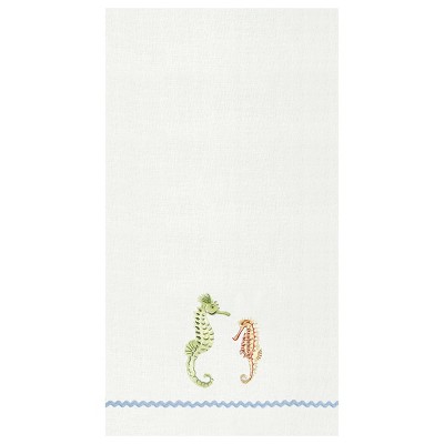 C&F Home Seahorses Hemstitch Decorative Guest Towel