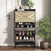 Resenkos Yardi Yard Wood Shoe Storage Cabinet, Narrow Closet Shoe Organizer Rack for Entryway, Black - 2 of 4