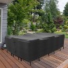 KHOMO GEAR Patio Table & Chair Set Cover - Durable and Water Resistant Outdoor Furniture Cover - Black - Medium - 2 of 4