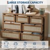 7 Drawer Dresser for Bedroom, Rattan Chest of Drawers with Handles, 52"W Closet Dresser Organizer, Entryway Console Table for Bedroom - 3 of 4