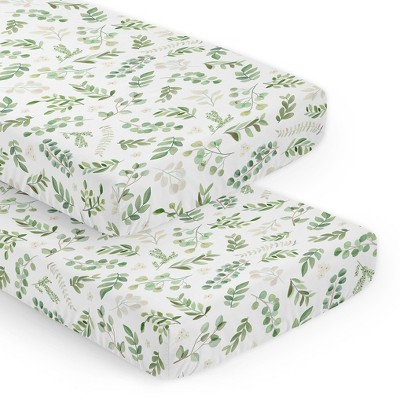 Sweet Jojo Designs Gender Neutral Fitted Crib Sheets Set Botanical ...