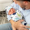 Sweet Jojo Designs Boy Baby Cocoon and Beanie Hat Swaddle Wrap Mod Dinosaur Blue Green and Grey 2pc - 3 of 4