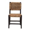 bali & pari Alise Modern Bohemian Dark Brown Mahogany Wood and Seagrass Dining Chair - 3 of 4