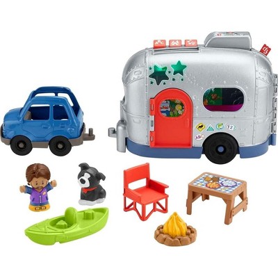 Fisher-Price Little People Toddler Toy Light-Up Learning Camper Playset with Smart Stages for Pretend Play