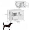 VisioGear Dog Crate End Table with Triple Doors, Wooden Dog Crate Furniture Indoor Use, Puppy Crate for Small Dogs, White, 30.8"*20.8"*23.3" - 3 of 4