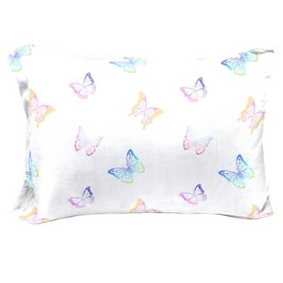 Organic Cotton Kids Pillowcase with Colorful Butterfly Print