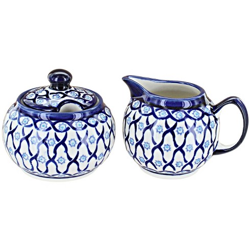 Blue Rose Polish Pottery 694-711 Zaklady Cream & Sugar Set - image 1 of 1