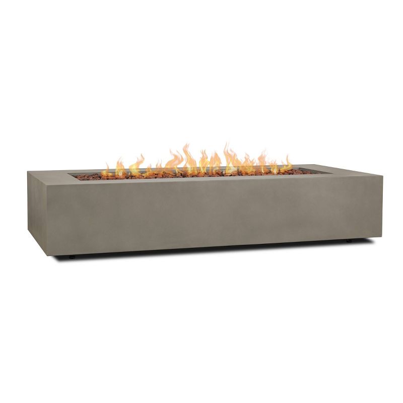 Aegean 70&#34; Rectangle Fire Table with Natural Gas Conversion Kit - Mist Gray - Real Flame, 1 of 10