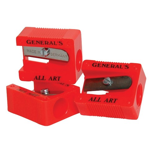 Generals Little Red All-Art 1-Hole Pencil Sharpeners, Red, pk of 18