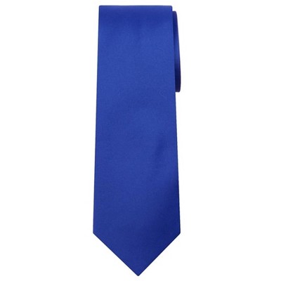 Thedappertie Men's Royal Blue Solid Color 3.25 Inch Width Neck Tie With ...