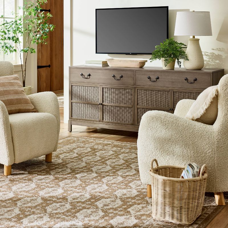 Brandeis Woven TV Stand for TVs up to 60&#34; Brown - Threshold&#8482; designed with Studio McGee, 2 of 13