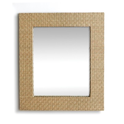 Plum & Post 38"W x 2.25"D x 44"H Brennan Natural Framed Decorative Wall Mirror
