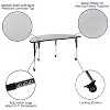 Emma and Oliver Mobile 60" Half Circle Wave Collaborative Grey Adjustable Height Activity Table - image 3 of 4