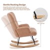 FERPIT Upholstered Teddy Velvet Accent Chair & Rocking Chair with Wingback Design - 2 of 4