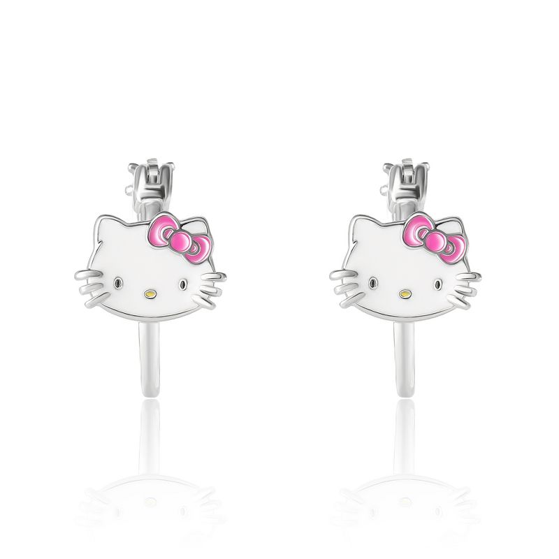 Sanrio Hello Kitty Womens Enamel Hoop Earrings, Officially Licensed, 3 of 5