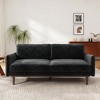 75.75" Polyester Loveseat 2-Seater Sofa with Rubberwood Legs, Elegant Armrests with Stitching and Green Color - 4 of 4