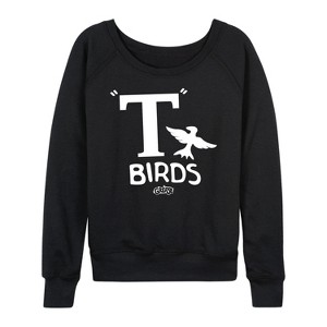Women's - Grease - T Birds Lightweight French Terry Wide Neck Long Sleeve Shirt - 1 of 4
